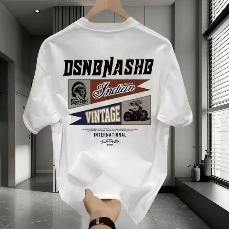 重磅纯棉英文印花短袖男女夏季新款潮青少年美式半袖休闲情侣T恤