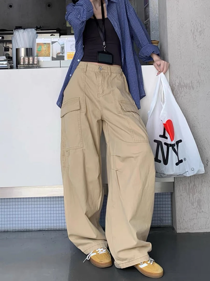 COCO JIEXI-布丁奶茶 美式复古街头大口袋设计百搭工装裤 不包邮1