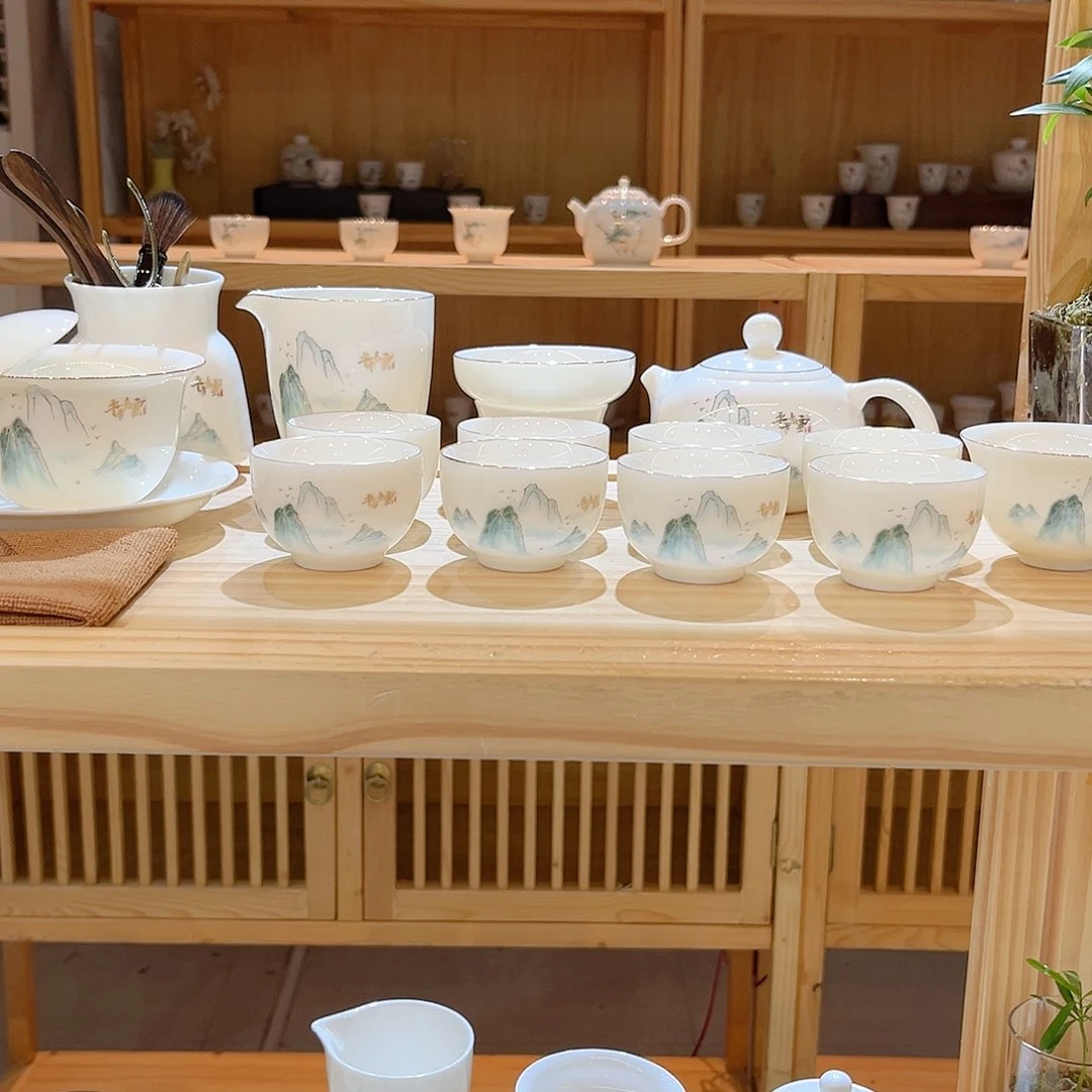 【御瓷斋】羊脂玉瓷茶具套装