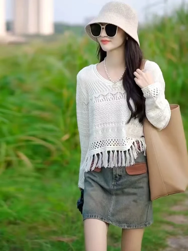 法式复古假口袋牛仔女显瘦半身裙小香风新气质高腰短款时尚A字