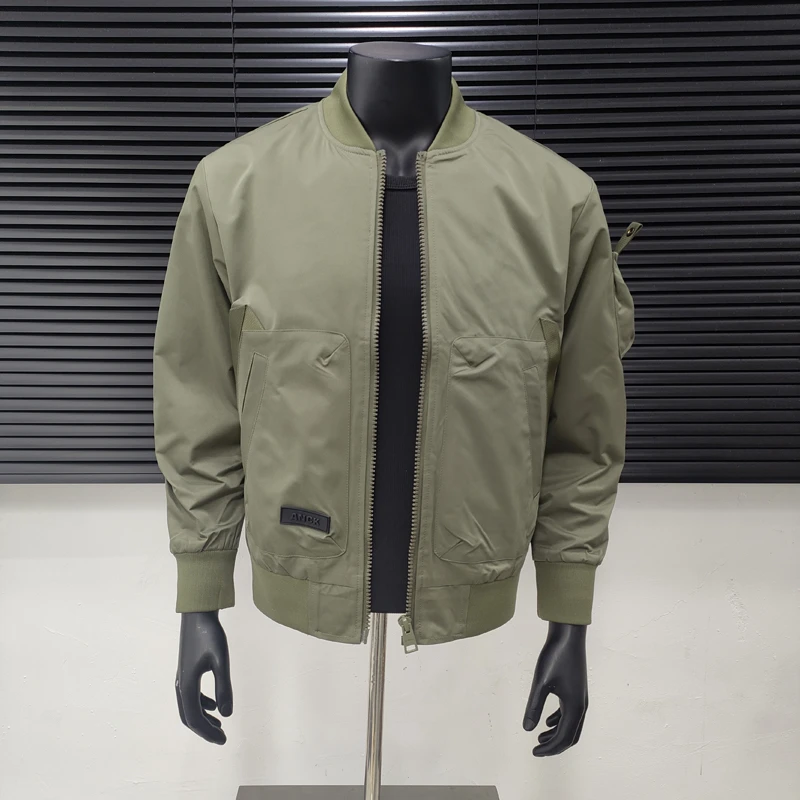 男士秋季棒球领夹克2025新款百搭简约工装短款外套飞行服美式潮牌