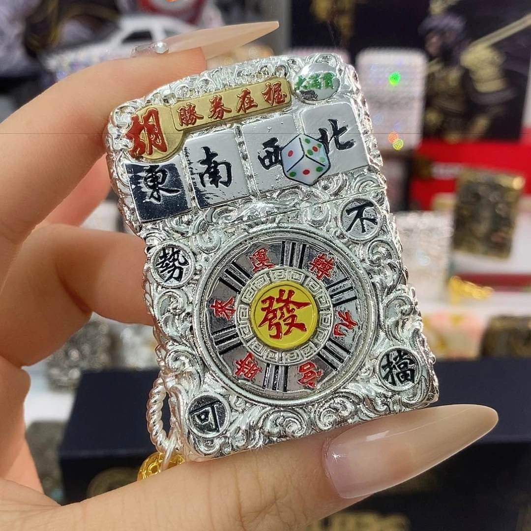 铜zippo麻将把把胡带礼盒送全套礼包