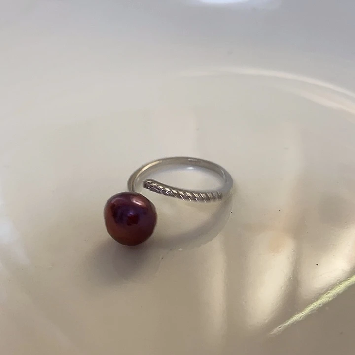 淡水珍珠银S925镶嵌戒指