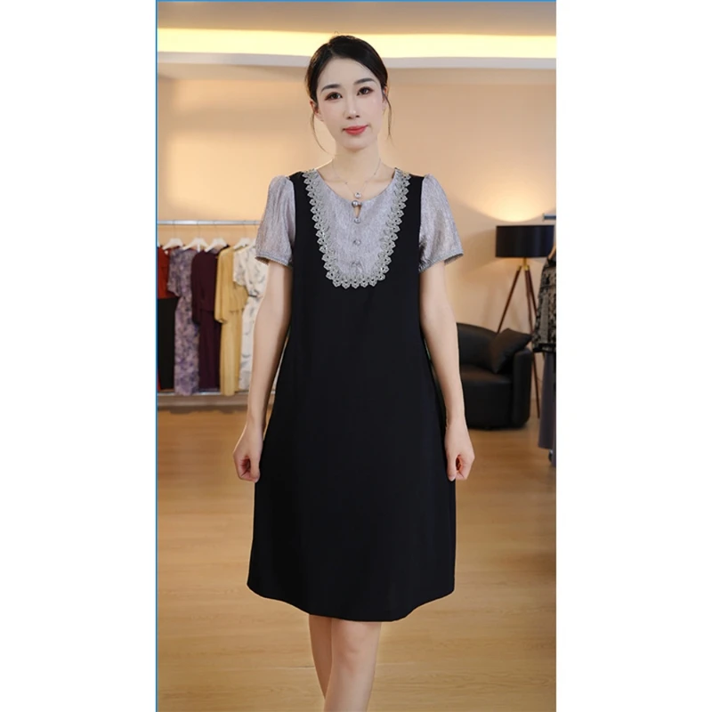【送运费险】M1677 夏季新款高档洋气新中式收腰显瘦连衣裙女