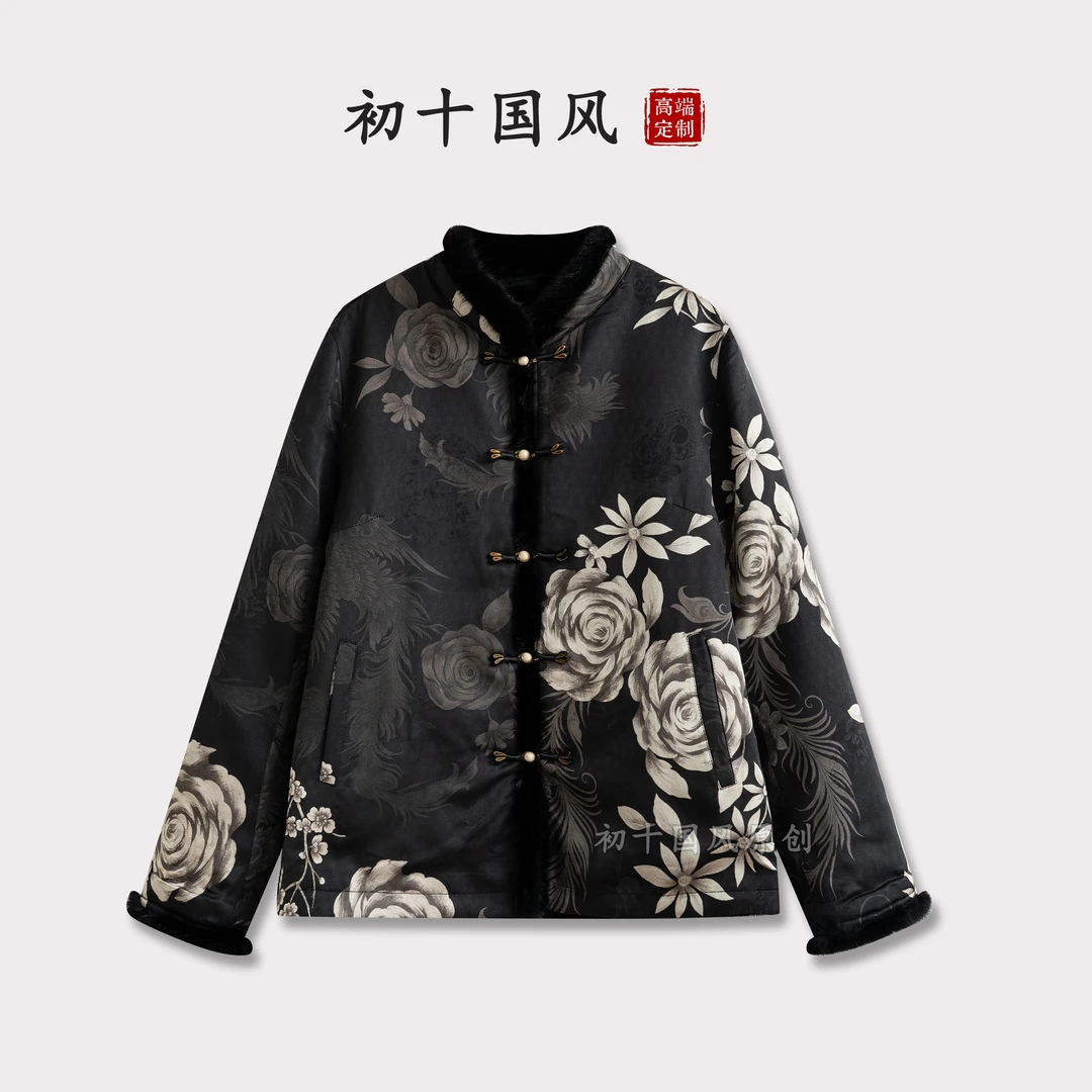 冬季双面新款水貂新唐式国风保暖外套S038