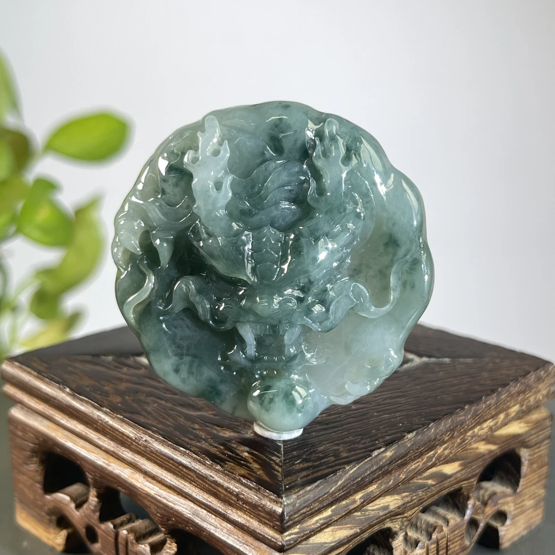 JYB01-98  天然缅甸A货翡翠  龙牌