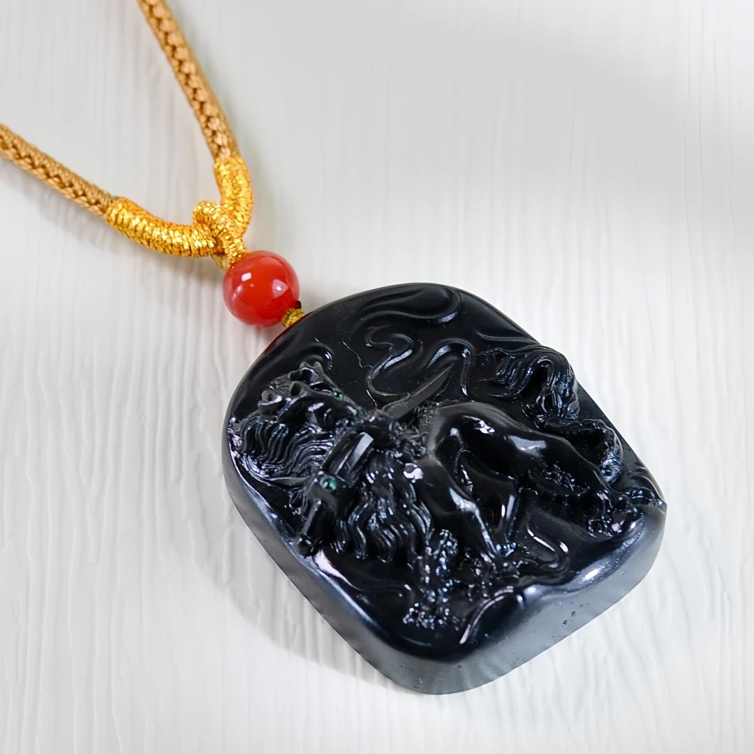 【龙老板】第一步:睚眦入zhai(必请)和田玉籽墨墨玉吊坠A3220017