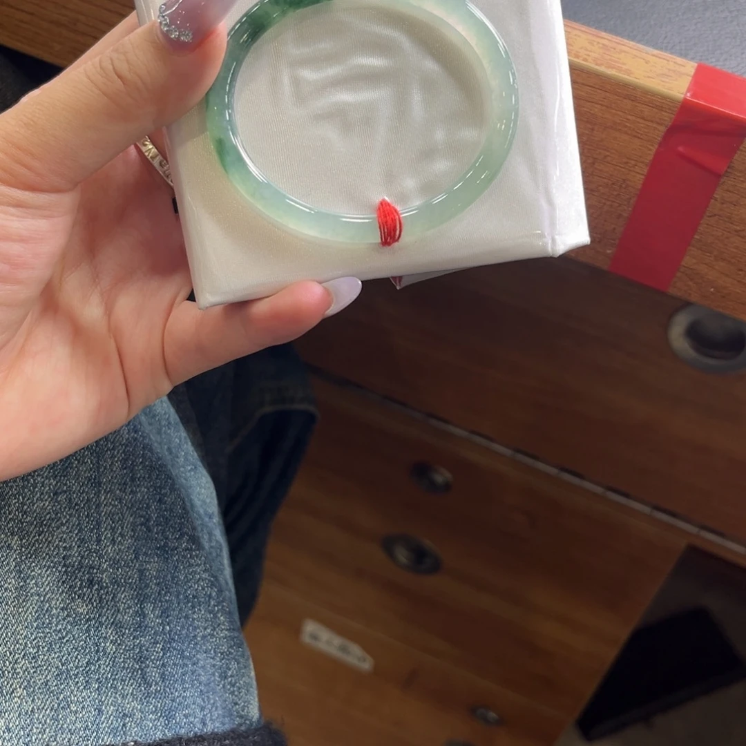 翡翠未镶嵌手镯54贵妃冰飘花