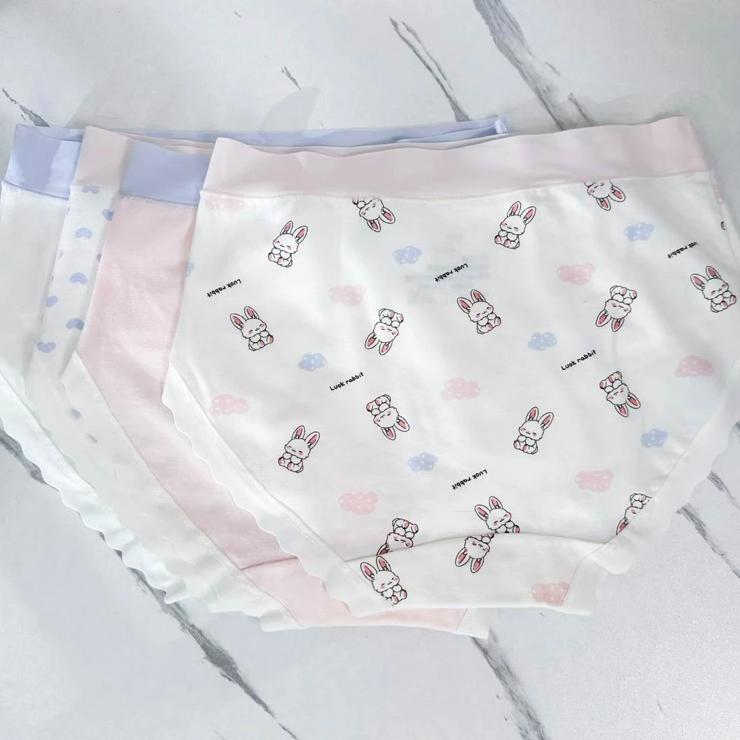 新款女童宝宝舒适清新大童简约内裤女吸汗女童透气棉不夹屁屁排汗