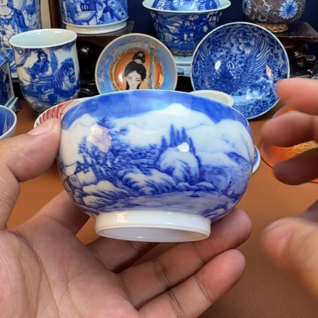 魂***月杯子景德镇全手工手绘陶瓷