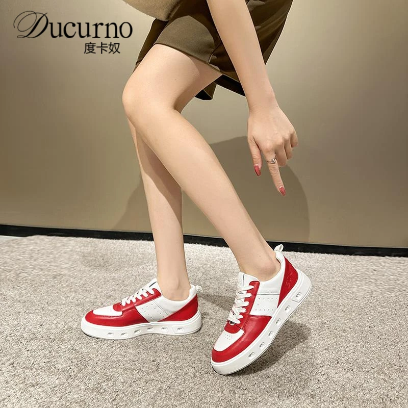 2025春季新款高端软底小白鞋女百搭厚底情侣鞋子红色运动休闲板鞋