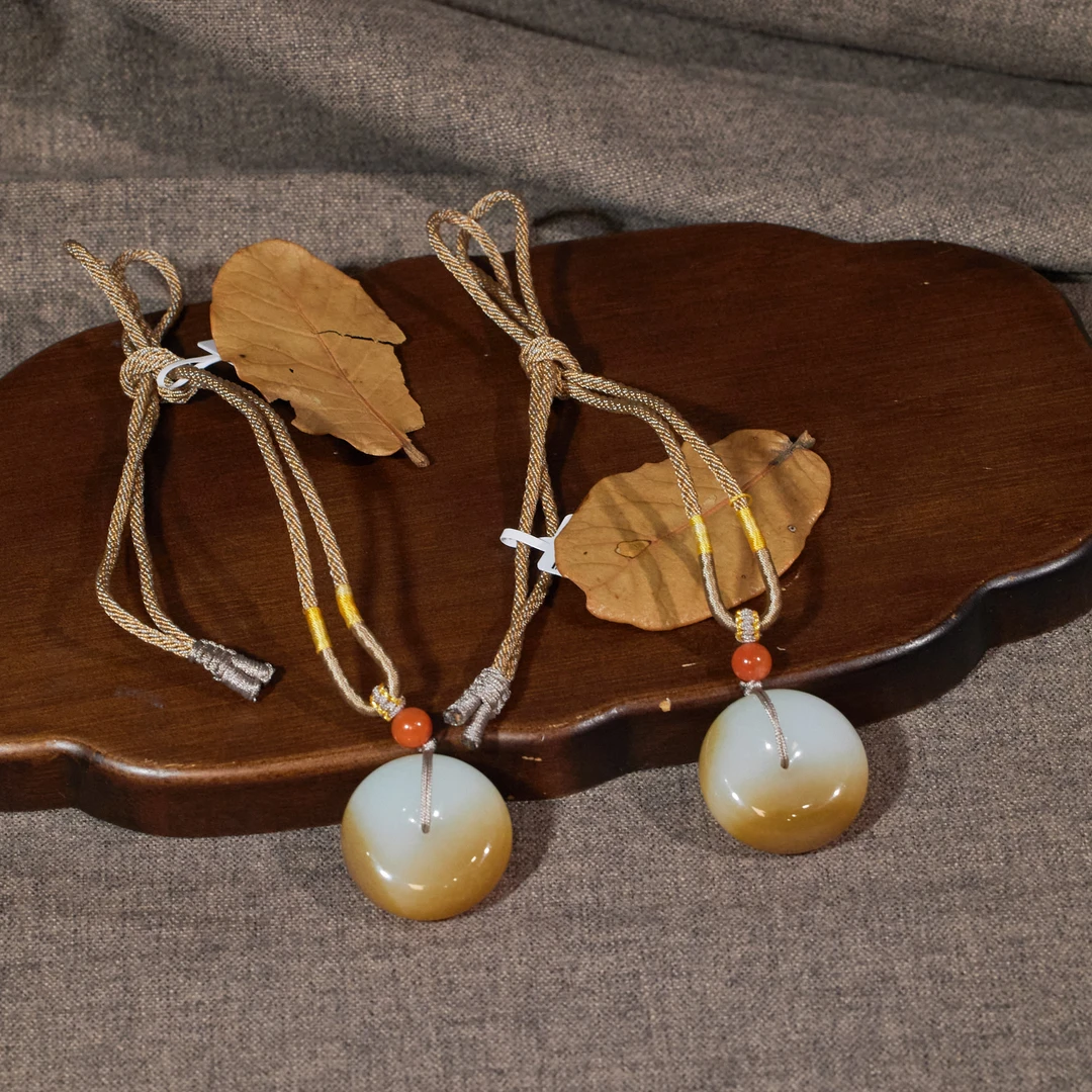 非遗好物分享【歪歪】和田玉糖白平安扣公项链（多样性发其一）*H1126