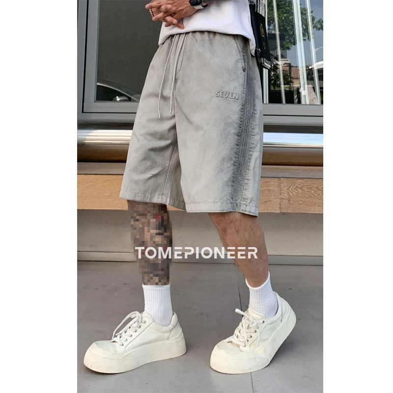 TOMEPIONEER男士2025夏季新款短裤直筒潮流日系宽松短裤男款夏季
