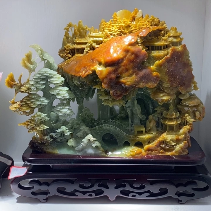 未镶嵌蛇纹石玉（覆膜）珠宝奇石