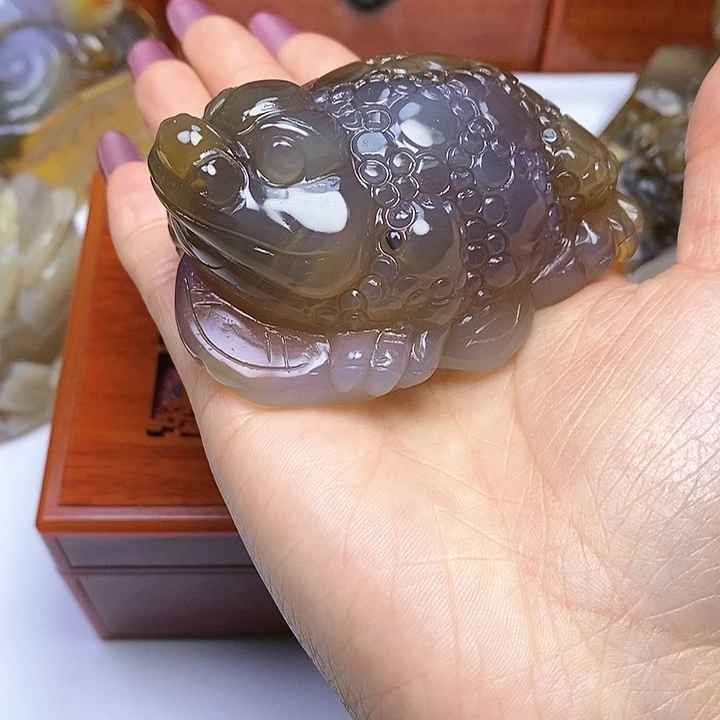 玛瑙/玉髓手把未镶嵌大*鱼