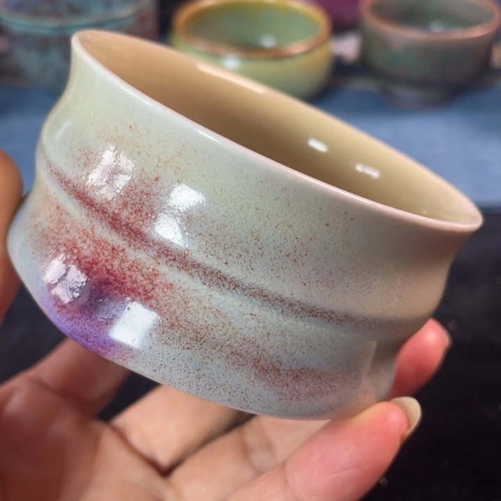 摆件鸡油黄手工竹节杯