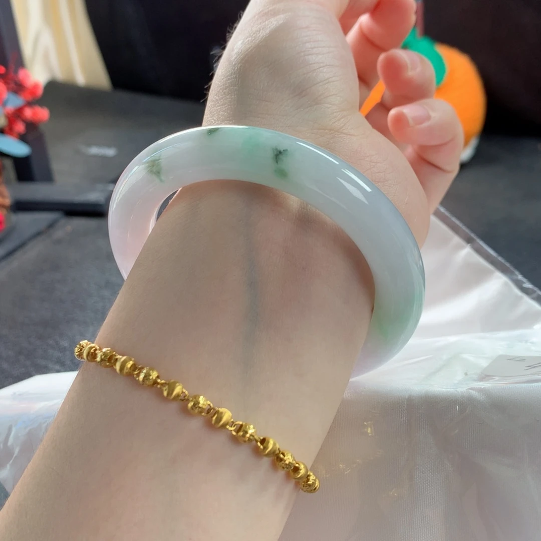 未镶嵌手镯翡翠缅甸天然翡翠手镯57圈口