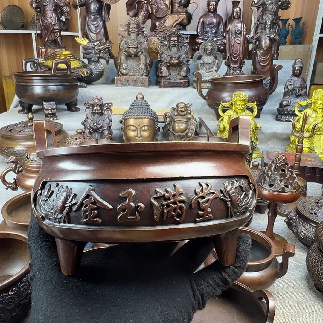 黑****烦铜香炉铜摆件铜工艺品风水摆件