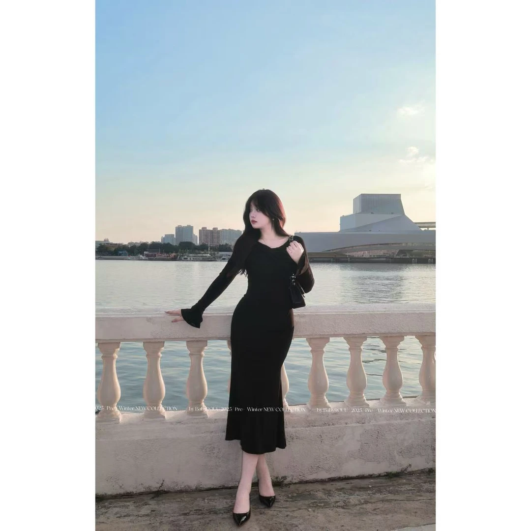 【昼夜生花】温与柔 娇奢小黑裙系列！美貌和气质all-in~法式连衣裙