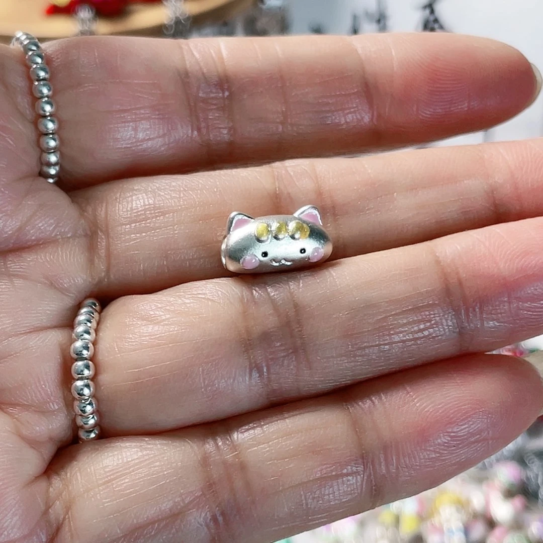 珐琅吊坠足银法棍猫