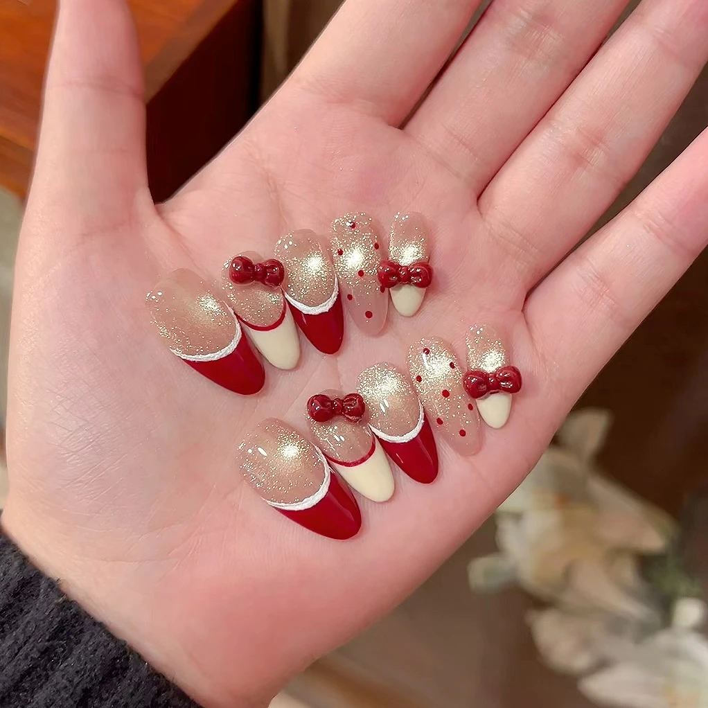 【草莓酱】祝音定制手工穿戴甲新年战甲猫眼穿戴式美甲小红书指甲贴