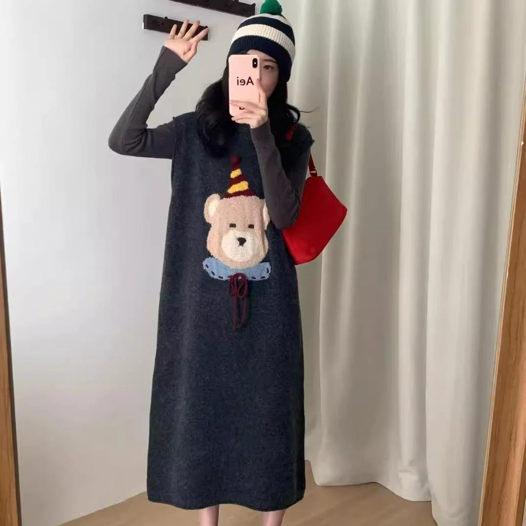 孕妇秋装连衣裙2025新款长袖上衣背心裙子孕妈高级穿搭秋冬季