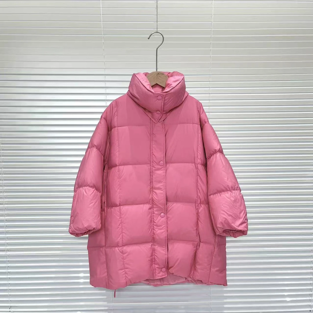 冬款女童玫红色羽绒服  5200热系