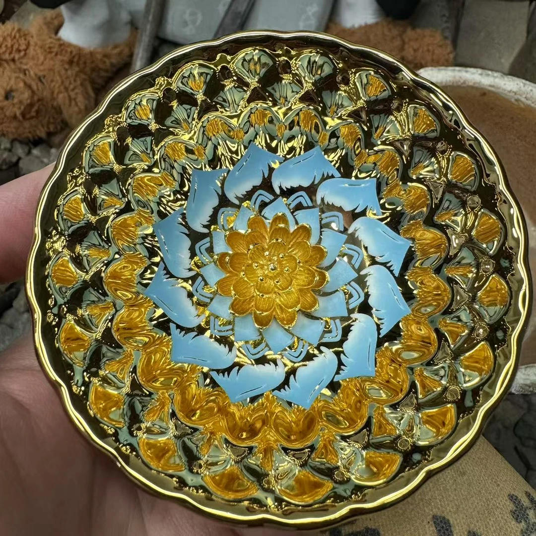 金玉满堂蓝色妖姬金莲花杯