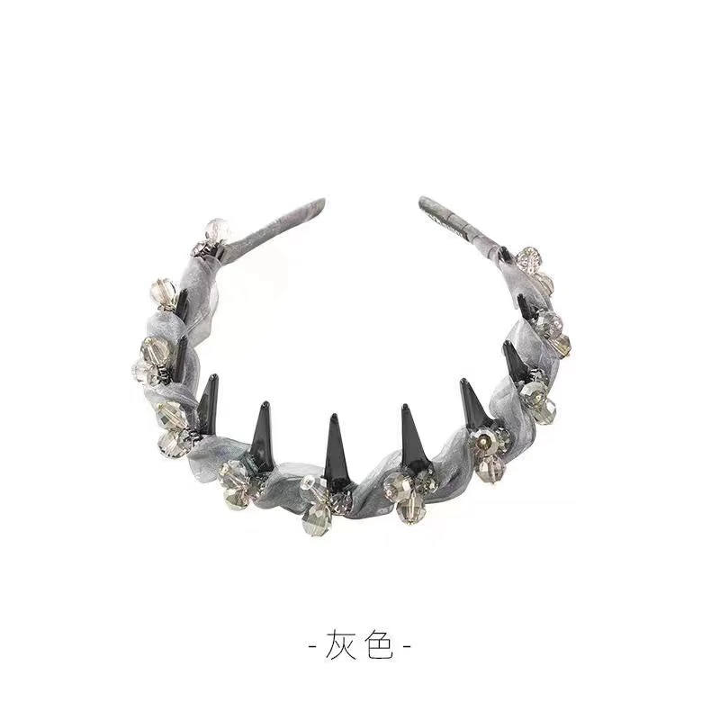 厂 灰色高颅顶轻奢防滑发箍