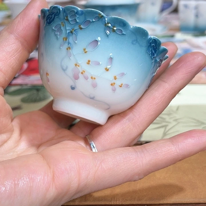 【闪购商品】幽蓝藤雾花口杯哈哈哈