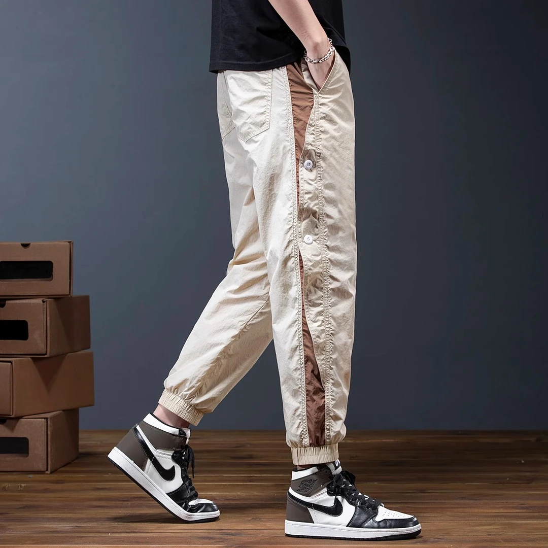 MR.MUDI/穆迪先生夏薄款冰丝休闲裤男2025新款宽松束脚速干裤百搭