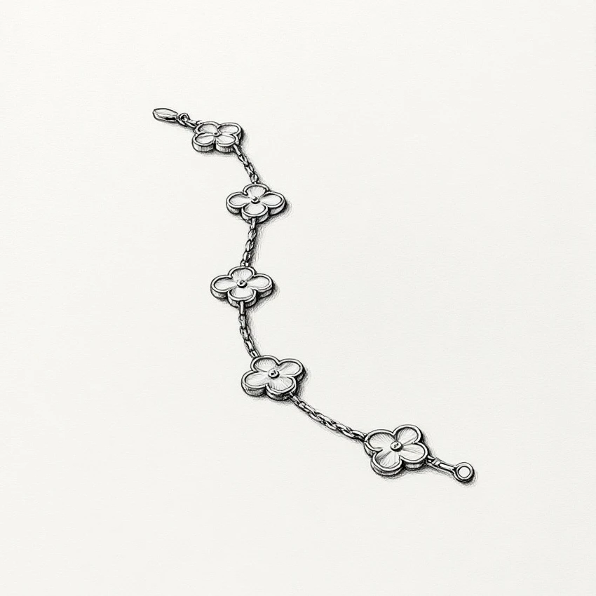 925银手链 (套餐链接）四叶草五花手链+四叶草单花项链