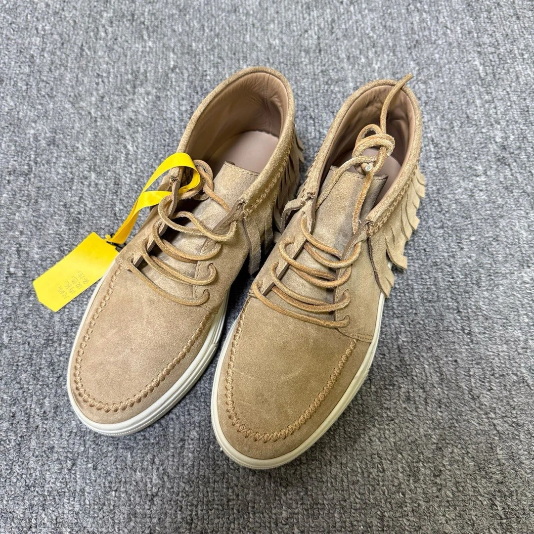 95新 GUCCI/古驰 系带休闲流苏高帮板鞋 35码/10848