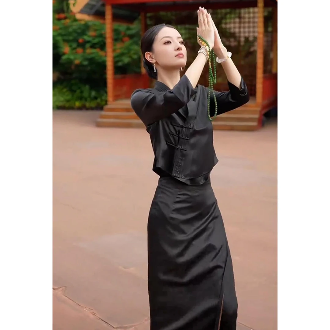 气质高级感新中式女装国风高端精致上衣半身裙套装女2025夏季新款