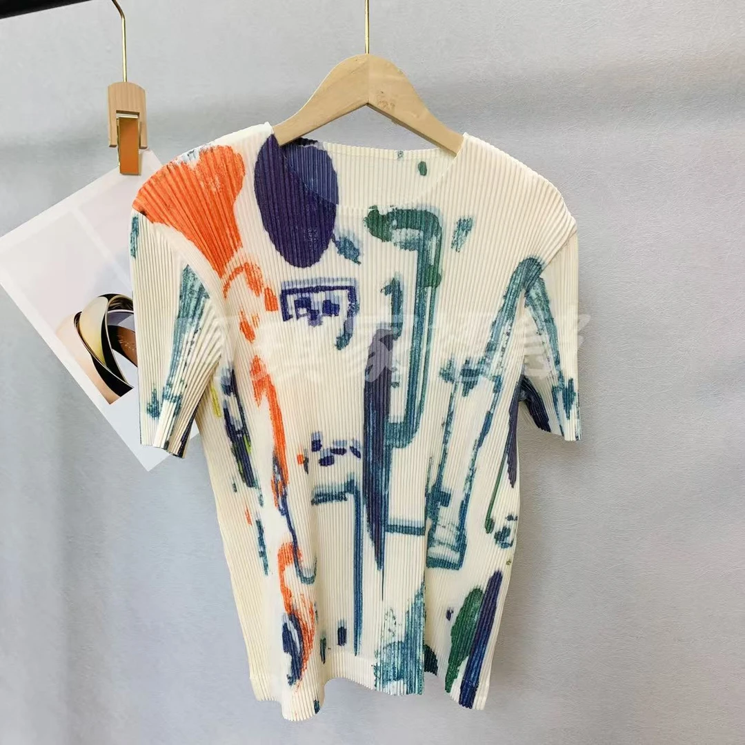 夏季HP印花T恤不起球套头短袖轻职风圆领洋气