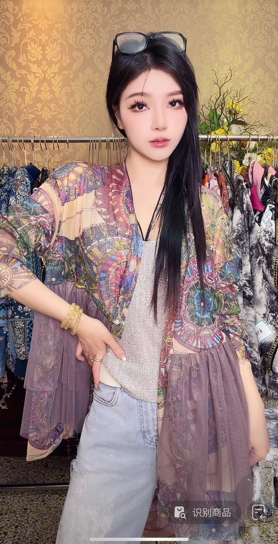 时尚碎花短外套1444