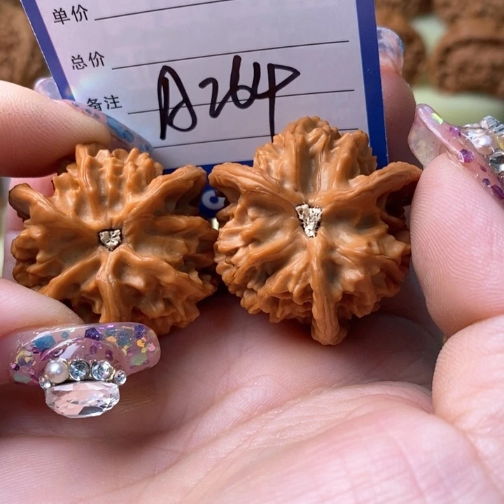 桃核吊坠云***影三棱三棱三棱