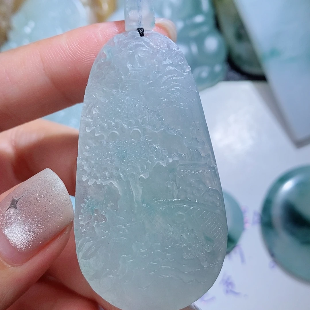 未镶嵌定制翡翠毛货付款后确认抛光