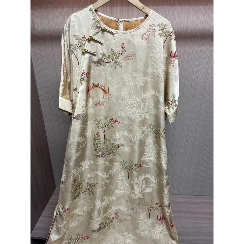 021【岁月静好】2024夏季新款重磅提花浅色系连衣裙