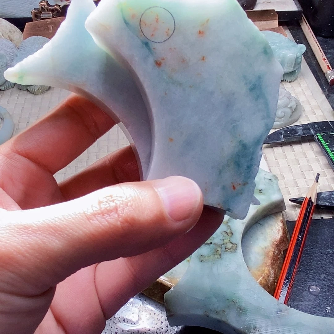 双***双翡翠未镶嵌颈饰588