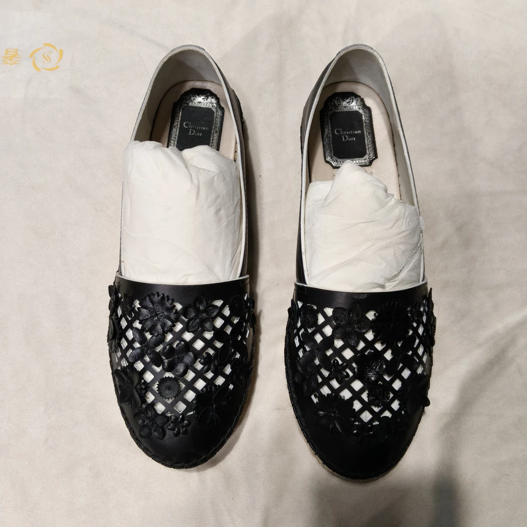 95新 DIOR/迪奥 渔夫鞋38码黑色/250811TYNXH02