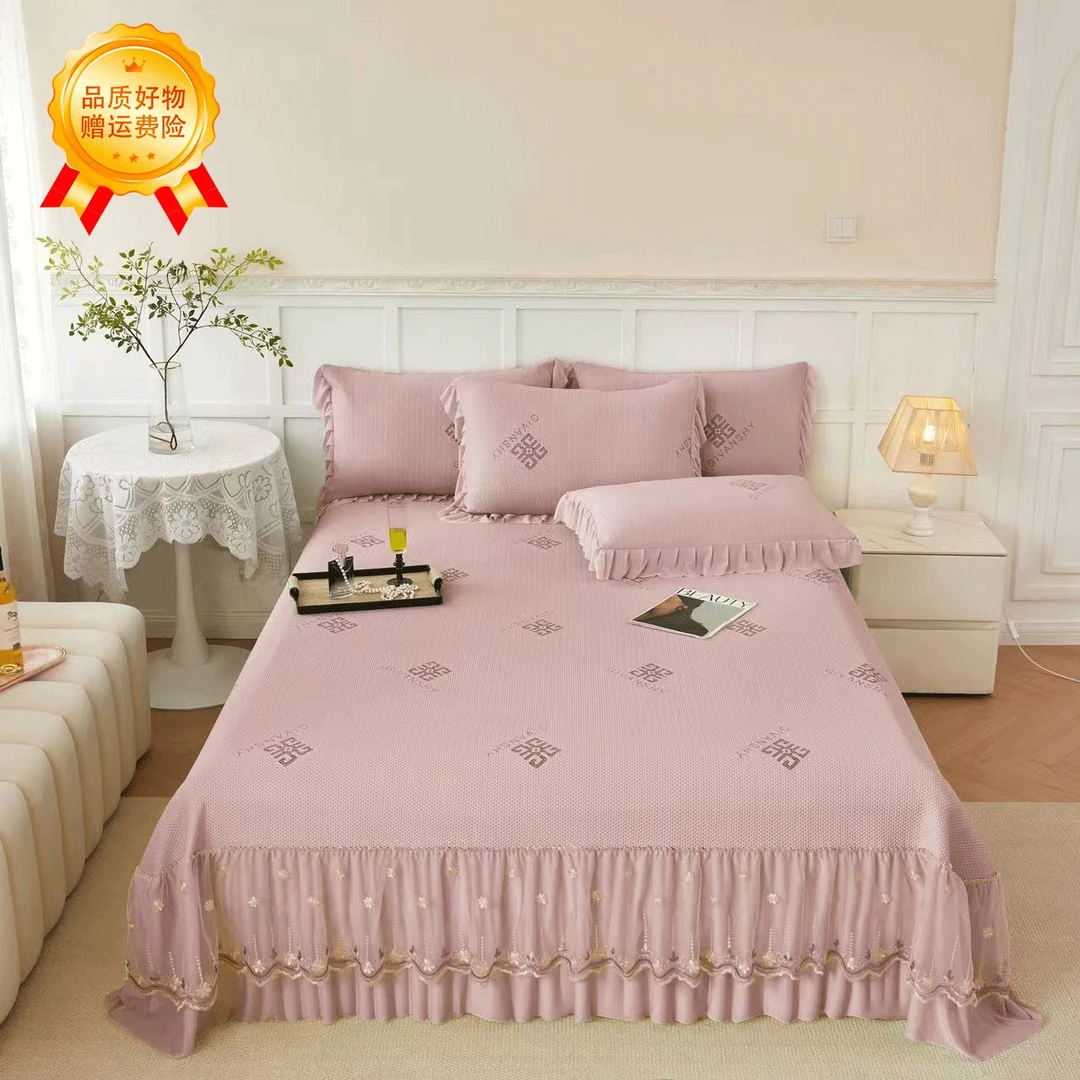 不老的爷爷YB凉感雪纺亲肤舒适花边凉席床上用品zb大牌风222