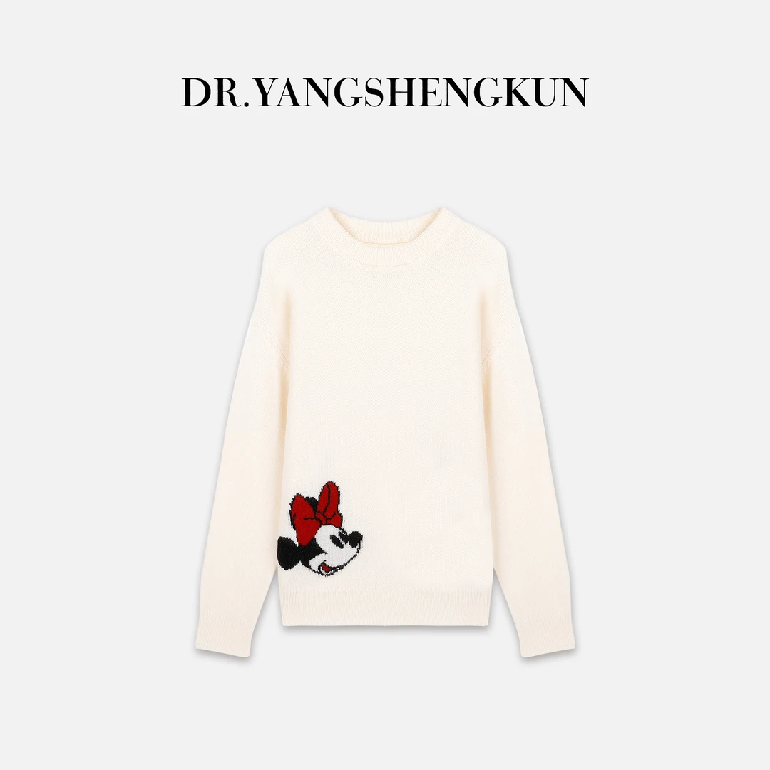 杨圣坤2025冬季新品羊毛混纺卡通米奇圆领针织衫SL25112315