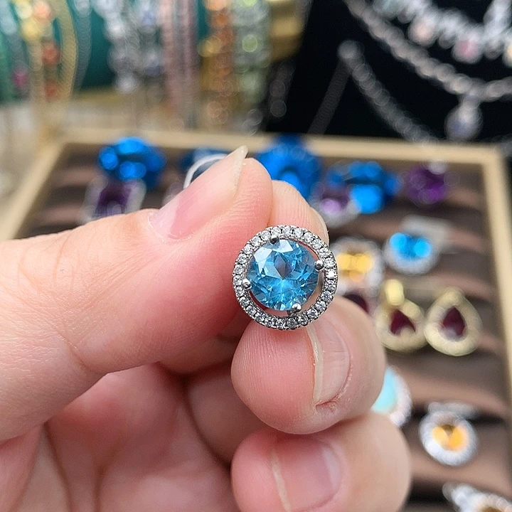 吊坠(不含链)银S925镶嵌托帕石