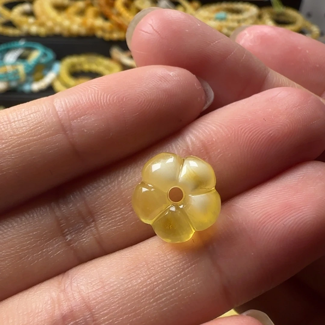 蜜蜡未镶嵌颈饰蜜蜡金白花花提溜