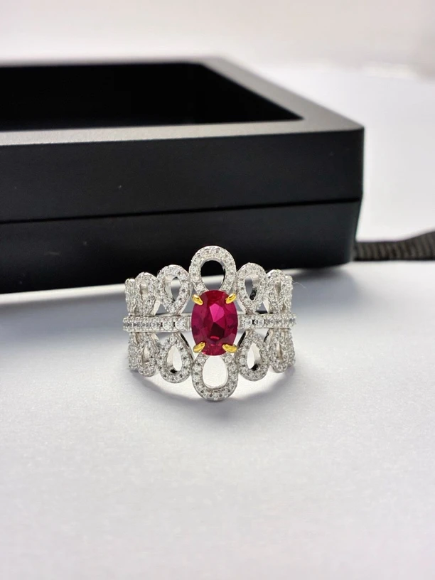 培育红宝石通勤百搭戒指