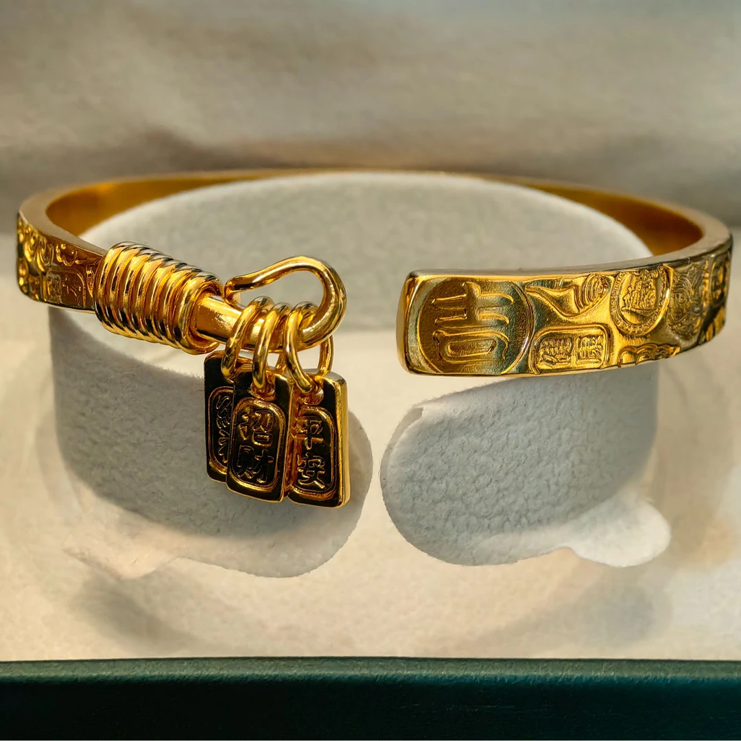 季芙莹 足银手镯 多宝国潮开口吉言镯子款开口民族气质