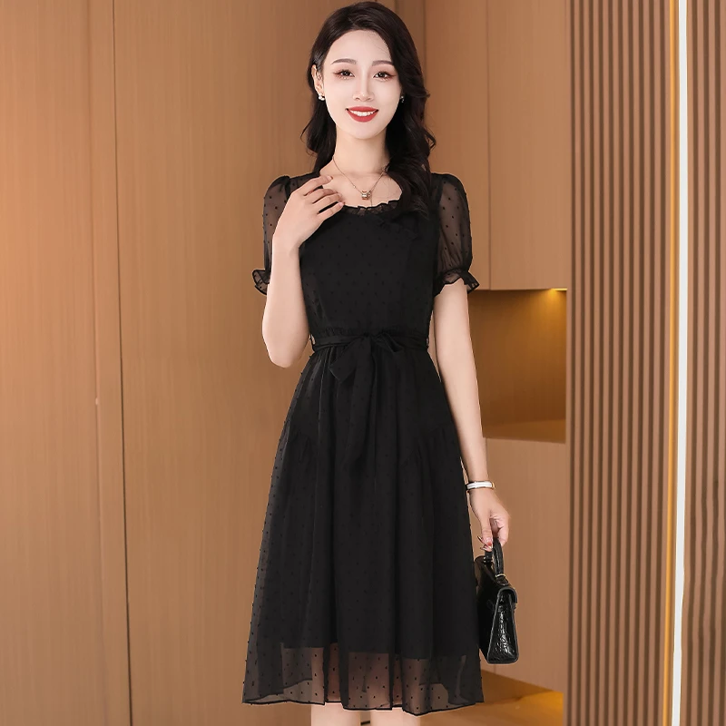 优雅新款气质时尚大气减龄收腰高腰显瘦连衣裙