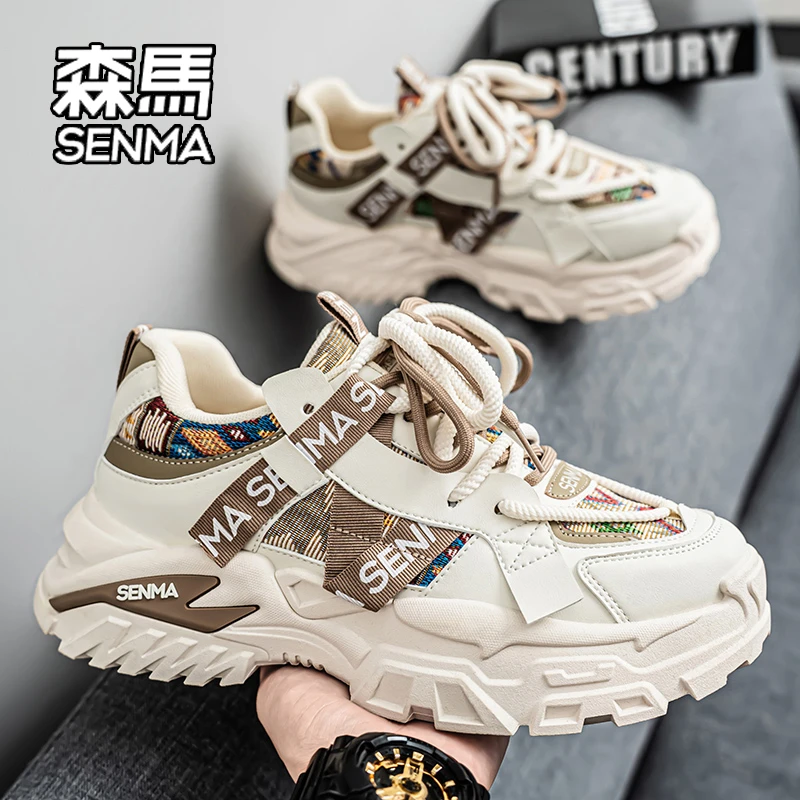 SENMA/森马男鞋秋季2025新款爆款老爹潮鞋厚底增高休闲运动跑步鞋