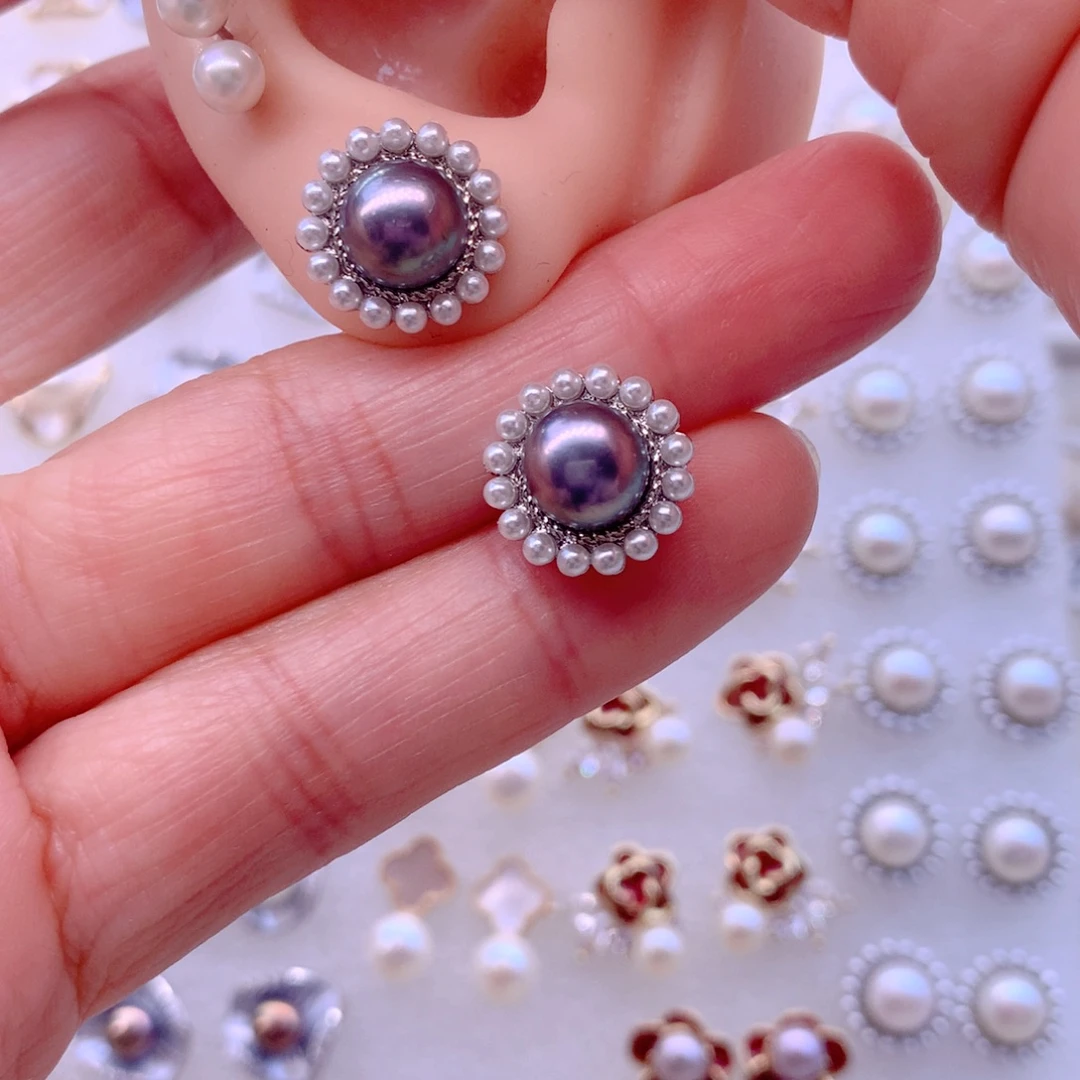 合金耳饰淡水珍珠